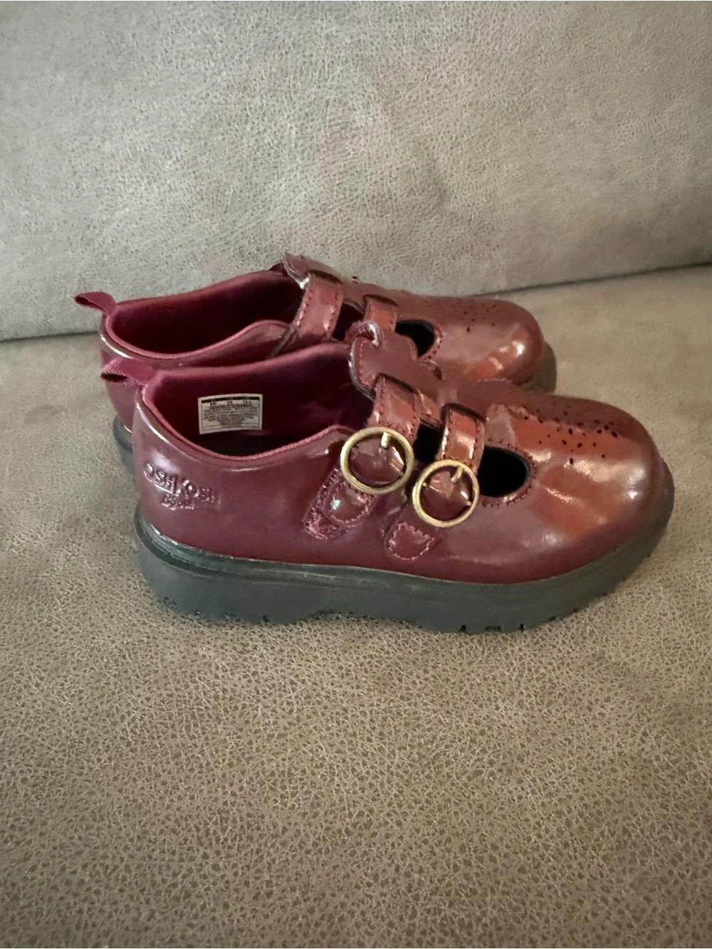 OshKosh Burgundy Patent Leather Toddler Girls Shoes